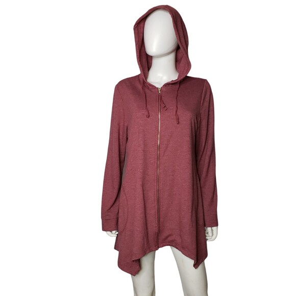 LOGO by Lori Goldstein Tops - LOGO LORI GOLDSTEIN Maroon Tunic Length Sweatshirt Size Large